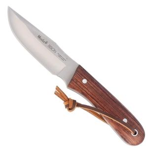 Muela Cuchillo BISON-9NL hoja de acero MoVa de 9 cm y empuñadura de palo violeta.