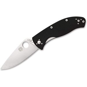 Navaja Spyderco Tenacious C122GP con hoja de acero 8Cr13MoV de 8,6 cm filo liso y empuñadura de G-10 negra de 11,3 cm