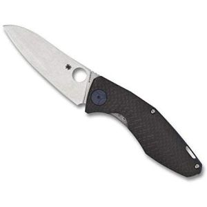 Navaja Spyderco Drunken C235CFTIP con hoja de acero CPM S90V de 8,9 cm filo liso y empuñadura de Fibra de carbono de 11,7 cm