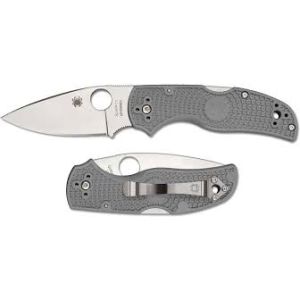 Navaja Spyderco Native 5 Micro-Melt Maxamet C41PGY5 con hoja de acero Maxamet de 7,5 cm filo liso y empuñadura de FRN gris de 10 cm