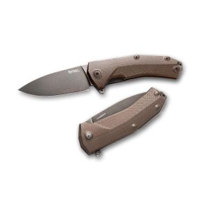 Navaja italiana LIONSTEEL KUR BBR con hoja de acero Sleipner con PVD marrón de 8,7 cm y empuñadura de G10 negro