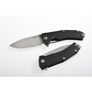 Navaja italiana LIONSTEEL KUR BK con hoja de acero Sleipner de 8,7 cm y empuñadura de G10 negro