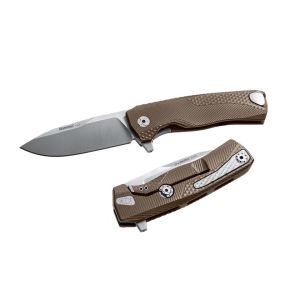 Navaja italiana LIONSTEEL ROK B con hoja de acero M390 de 8,3 cm y empuñadura de titanio 6AI4V bronce