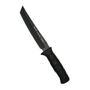 Muela Cuchillo japones TANTO-19N hoja de acero MoVa de 19 cm negra y empuñadura de goma.