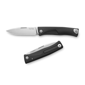 Navaja italiana LIONSTEEL TL A BS con hoja de acero M390 de 8 cm y empuñadura de aluminio negro