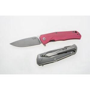 Navaja italiana LIONSTEEL TRE GPK con hoja de acero M390 de 7,4 cm y empuñadura de G10 rosa