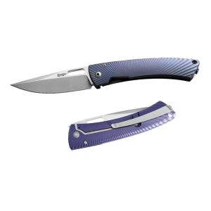 Navaja italiana LIONSTEEL TS1 VM con hoja de acero M390 de 8,5 cm y empuñadura de Titanio 64I4V Violeta mate