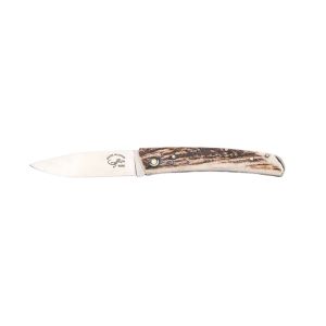 Navaja Salamandra EDC ERIS 311062 con hoja de acero Böhler N690Co de 6,5 cm y empuñadura de asta de ciervo de 9,1 cm