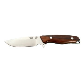 J&V Cuchillo Caimán Cocobolo con hoja de acero MV-58 de 12 cm y empuñadura en madera de cocobolo de 12,5 cm